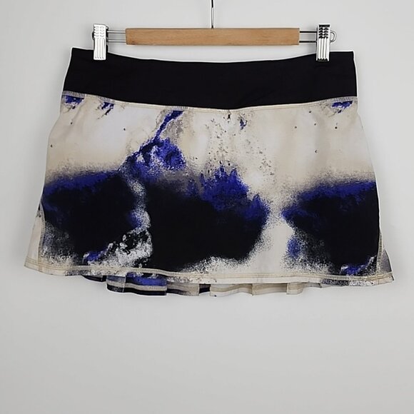 Lululemon Run Pace Setter Skort Milky Way Multi Print Black Pigment Size 8 Reg - Picture 6 of 16